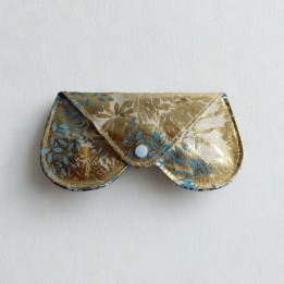 Etui a Lunette Doré et Bleu