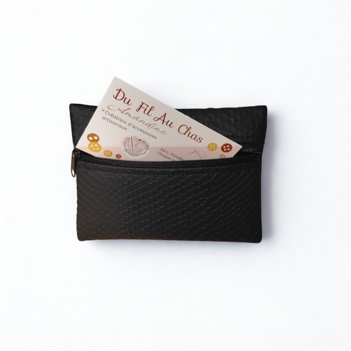 Porte Monnaie Plat Noir